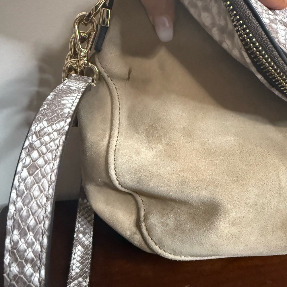 Michael Kors Bedford python embossed & suede Two … - image 2